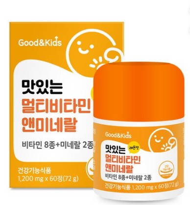 Good & Kids Амтат мультивитамин ба эрдэс бодис, 72 г (60 шахмал)